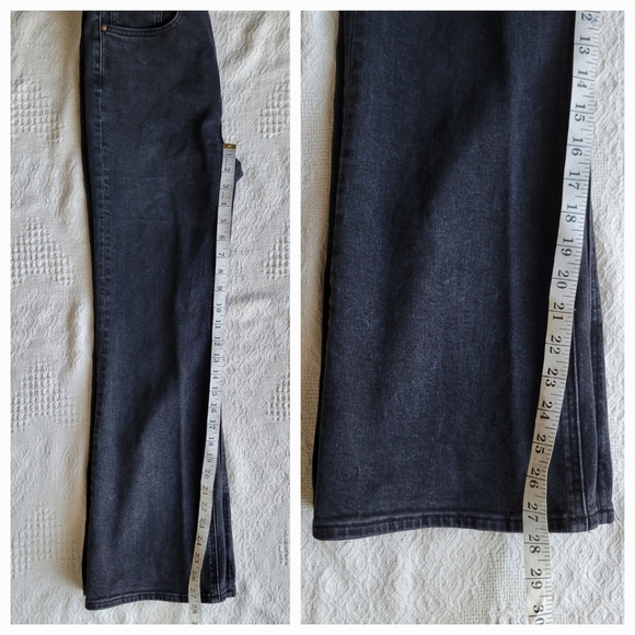 Denim Forum The Twiggy High Rise Flare 28L High-Waisted Flared Jeans- Black - Picture 11 of 12